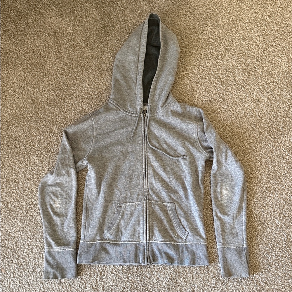 So Wear It Declare It: Basic Heather Gray Zip Hoodie Size Medium